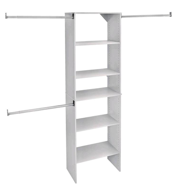 New ClosetMaid Suite Symphony 25" Wide Closet Organizer | Box Has Noticeable Rips and Tears, Pieces Inside Are in New Condition, Retails for $239.99