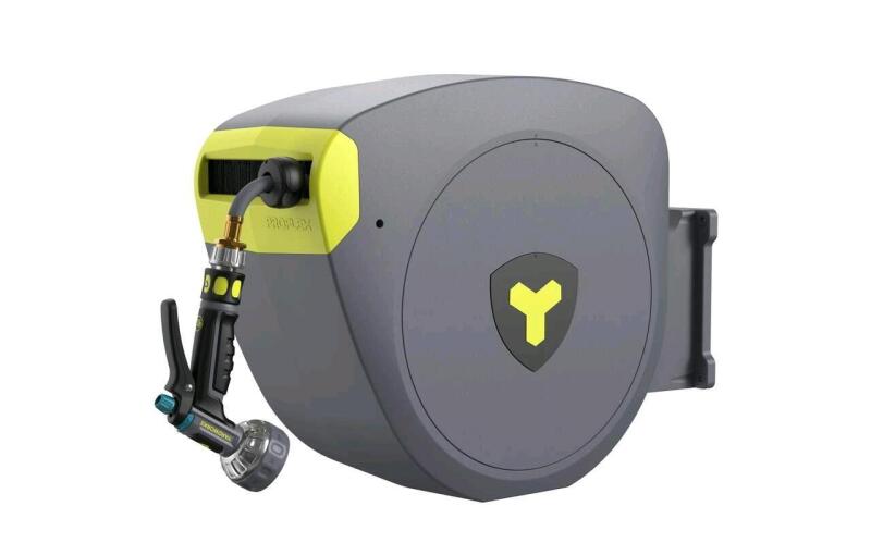 Yardworks ProFlex Auto Retractable Garden Hose Reel with Nozzle & Adaptor, 120-ft. Retails for $250
