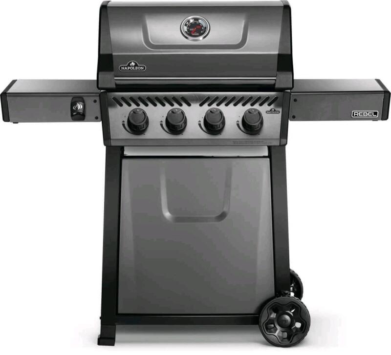New Napoleon Rebel 4 Propane Gas BBQ Grill with 4 Burners, Graphite Gray | Requires Assembly, All Components Included, Includes Instruction Manuals, Retails for $649