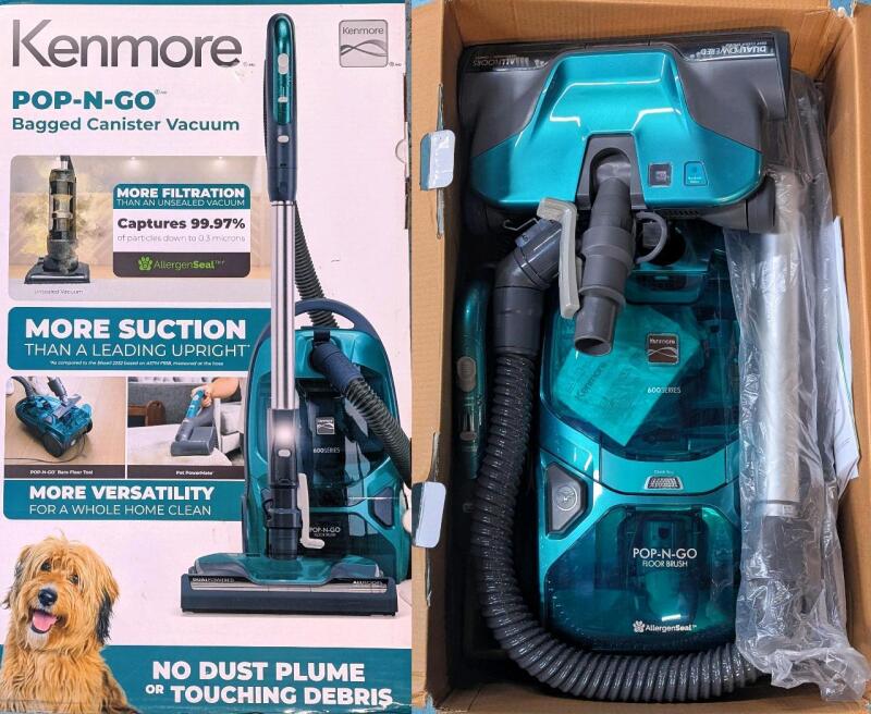 [Light Wear] KENMORE Pop-N-Go Bagged Canister Vacuum, Retails $499.99 New. Tested For Power.