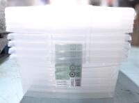[Damaged Corners] 5 New TYPE A Clarity 25L Storage Containers With 5 Lids, Retail Value $74.95