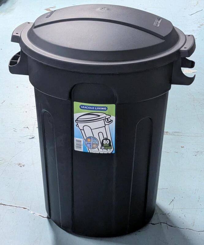 [Damaged Handle] New Gracious Living 80L Garbage Can With Lids, Retails $19.99