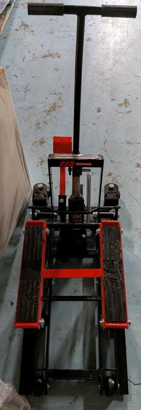 [As Is with Issues] MotoMaster Complete Lift Motorcycle / ATV Jack w/ Removable Handle 1500-lb. Original Retail Price $209.99.