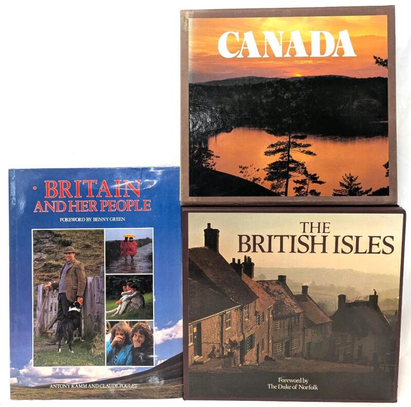 3 Vintage Oversized Hardcover Books: 1890 Britain And Her People, 1988 Canada Text By Edmund Swinglehurst, 1987 The British Isles Forward By The Duke of Norfolk