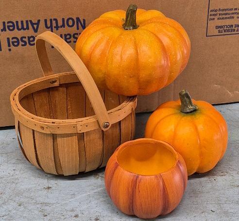 FALL Decor Lot - Pumpkins & Basket