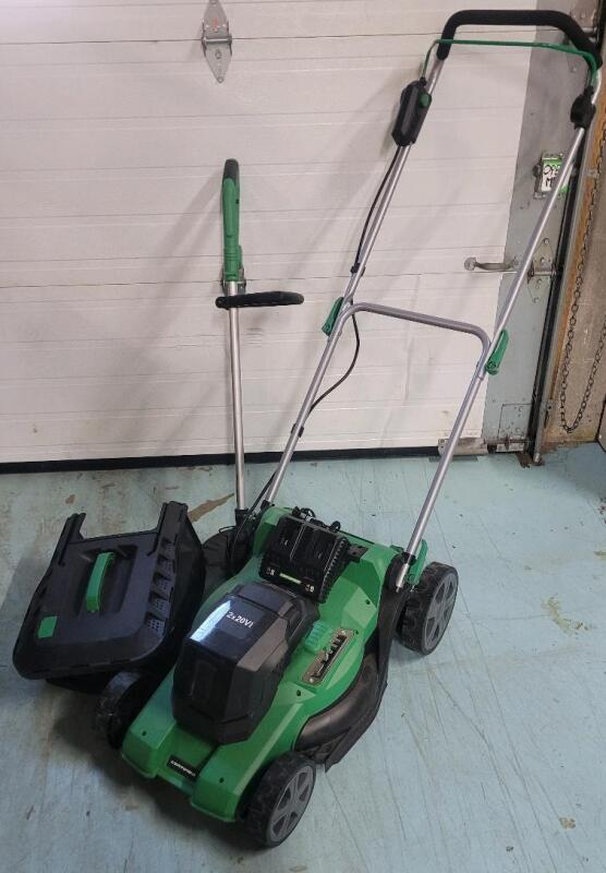 As Is - Certified Cordless 2&times;20V Max Lawnmower & Grass Trmmer Combo w/Batteries &times;2 & Charger. Tested - Grass Trimmer Working , Lawnmower Not Working .