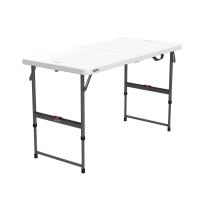 New LIFETIME Adjustable Height Folding Table, Indoor/Outdoor, 4-ft Wide. Retails for $70.