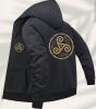 New Men&rsquo;s Size XL Trendy Celtic Knot Jacket Hooded With Golden Celtic Knot Design Casual Zip-Up Coat, Long Sleeve, Regular Fit, Polyester Lining, Front Pockets Machine Wash Stock Photos added - 4