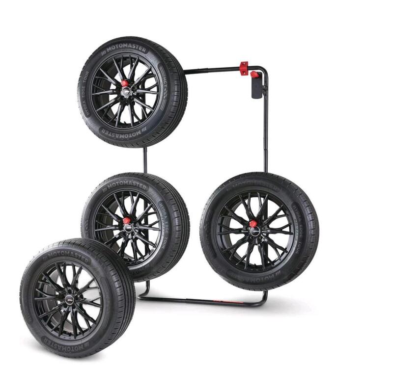 As New MotoMaster Compact Tire Rack, 300-lb. Retails for $100.