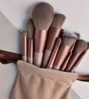 13pcs Luxurious Makeup Brush Set | Soft Synthetic Bristles, Unscented, Polyester Bristles, Includes Travel Bag Stock photos added approximately 5.7-7.2 inch