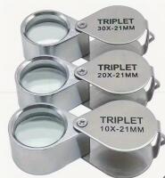 3pcs Folding Jewelry Loupe - Portable Magnifying Glass with 10X, 20X, 30X Magnification, Metal Frame & Clear Lens, Magnifying Glass for Reading, Jewelry Making Essentials, Ergonomic Design Individuality boxed