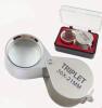 3pcs Folding Jewelry Loupe - Portable Magnifying Glass with 10X, 20X, 30X Magnification, Metal Frame & Clear Lens, Magnifying Glass for Reading, Jewelry Making Essentials, Ergonomic Design Individuality boxed - 2