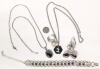 6 Pieces Signed SARAH COVENTRY Canada Vintage Jewelry, Rings Open-Back/Adjustable, Bracelet 10", Earrings Clip-Ons, Necklaces 20" - 22" Long - 2