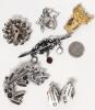 4 Vintage Brooches + Brooch & Matching Clip-On Earrings, Up to 2" Long - 7