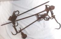 3 Antique Hand Forged Iron Ball Scales | Decent Condition, Longest Measures 29", Shortest One Measures 16"