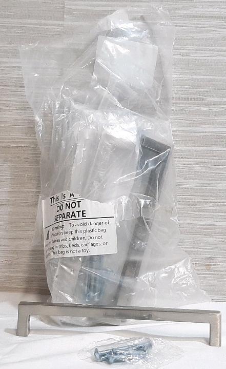 10 New Stainless Steel Cabinet Handles w/ Installation Pieces