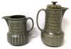 MCM Vintage WEDGWOOD Cambrian 8.75" Coffee Pot, 5.5" Milk Jug, 3.2" Creamer & 3.75" Covered Sugar Dish With Lid, Small Chip in Coffee Pot Lid - 2