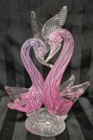Vintage Murano Style Hand-Blown Glass Bird Figure 9" Tall