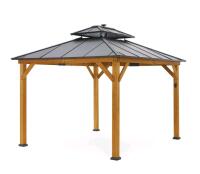 New CANVAS Aurora Outdoor/Patio Wood Gazebo, FSC Certified Wood, 10-ft x 12-ft. Retails for $1,699.99<br/>