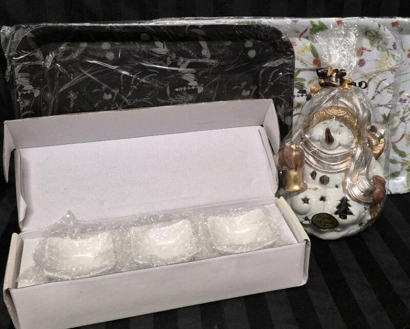 New Home Decor - Dipping Bowls, Snowman Tealight, & Trays