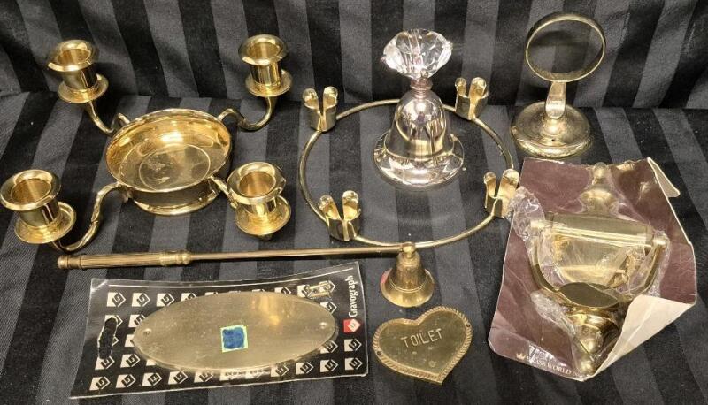Vintage Brass/Metal Decor - Snuffer, Candle Holder, New Door Knocker +