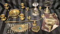 Vintage Brass/Metal Decor - Snuffer, Candle Holder, New Door Knocker +