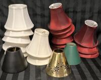 19 Small Lamp Shades - Metal, Glass & Fabric