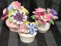 3 Vintage Ceramic Flower Posie's - Royal Adderley, Sanford +