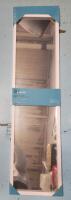 New - For Living Rectangular 12"&times;48" Hanging Door Mirror , White Frame . Retail $15