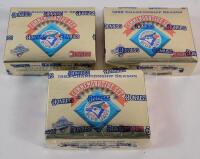 Three (3) 1992 Donruss Baseball Toronto Blue Jays Championship Season Commemorative Factory Set. This Factory Sealed set contains (54) cards. Sealed