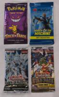4 New Packs of Trading Cards, Pokemon, Yu-Gi-Oh, and Magic the Gathering