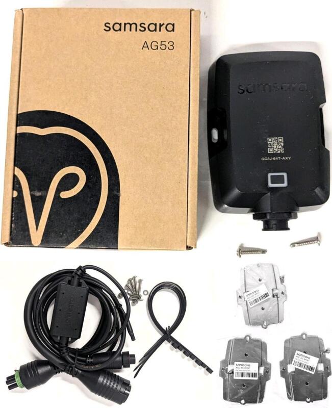 New SAMSARA : AG53 Gateway Device for Trailers, CBL-AG-BPLC 5-Pon Cable & 3&times; ACC-AG-BMNT Plates | Over $100 Retail Value!