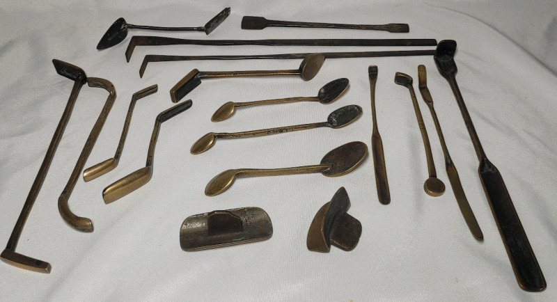Antique Brass Iron Foundry Sand Casting Tools , Circa 1880s - 1900