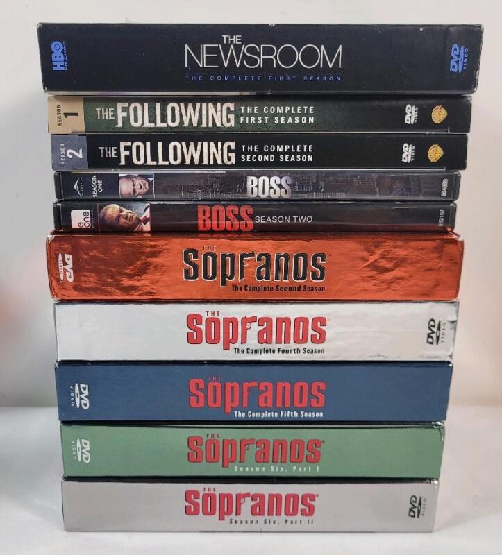 Crime & Politics TV Show DVD Sets . The Newsroom Season #1 , The Following Season #1 - #2 , The Boss Season #1 - #2 & The Sopranos Seasons #2 , #4 - #6