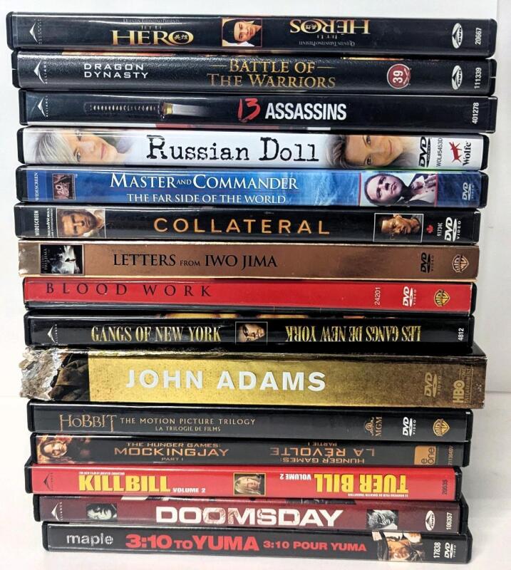 [DVDs] 15 Movies : Hobbit: The Motion Picture Trilogy, Hero, 13 Assassins, Kill Bill Vol 2 +, See Pictures For Titles