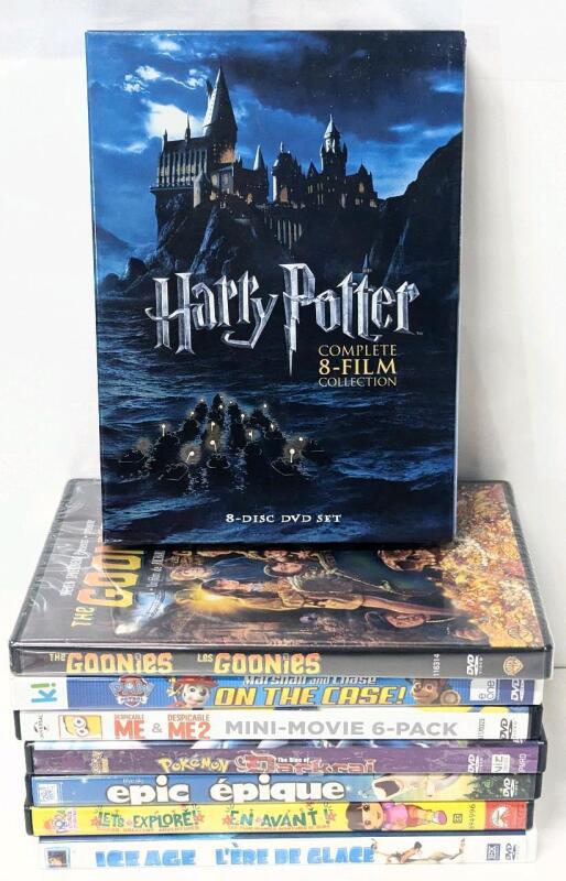 [DVDs] HARRY POTTER Complete 8-Film Collection, Despicable Me 1&2 Mini Movie 6-Pack, Pokemon, Paw Patrol, Sealed GOONIES+