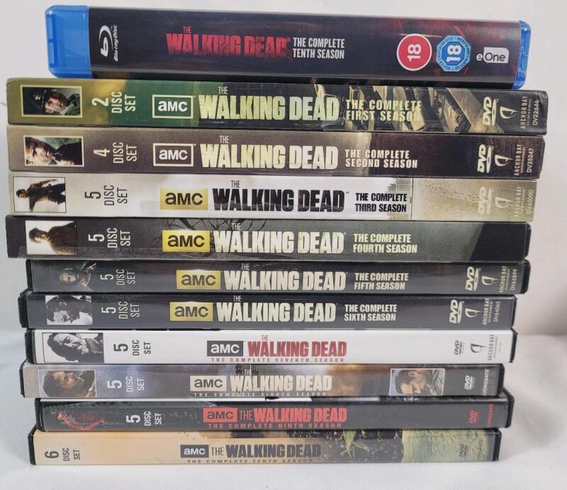 The Walking Dead TV Show DVD Set Seasons #1 - #10 (missing #11) & Season 10 Blu-Ray .