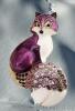 Purple Fox Rhinestone Accents Enamel Brooch Rich Purple Green Rhinestone Eyes Approximately 2&rsquo;&rsquo; - 2