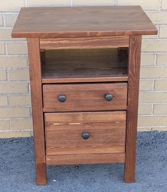 Wooden 2-Drawer Bedside/End Table, 21.25" &times; 16" &times; 27.5" Tall