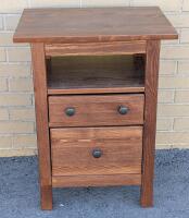 Wooden 2-Drawer Bedside/End Table, 21.25" &times; 16" &times; 27.5" Tall