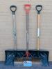 3 Snow Shovels, Incl Garant Steel Shovel, 52" Long Each