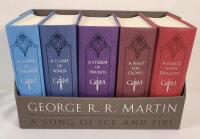 George R R Martin " A Song of Ice and Fire " High Fantasy Book Set . Soft Cover and Small Print .