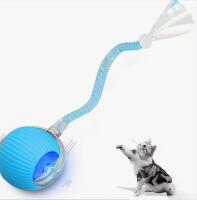 Automatic Cat Teaser with Auto-On/Off, USB Rechargeable Interactive Cat Ball - Touch Sensor, Auto Shut-Off Durable Silicone Construction, Cat Automatic Teaser Flexible Cable stock photo added