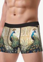 New Men&rsquo;s Size XL PeaRooster Boxer Briefs - Stretch Fabric, Black & Golden Design Comfortable Underwear Novelty Peacock Design Medium Stretch Polyester Stock photos added Machine Wash