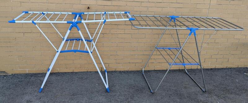 2 Lightweight Folding Laundry Drying Racks, Up To 54" &times; 21.5" &times; 36" Tall