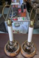 2 Vintage Underwriter Laboratory Portable Table Lamps. 27.5" tall.