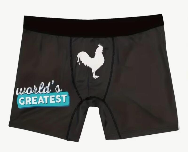 New Men&rsquo;s Size Large Rooster Print Breathable Stretchy Novelty Boxer Briefs Regular Fit Polyester 95% Elastane 5% Knit Fabric Shorts Machine Wash Stock Photos added