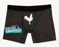 New Men&rsquo;s Size Large Rooster Print Breathable Stretchy Novelty Boxer Briefs Regular Fit Polyester 95% Elastane 5% Knit Fabric Shorts Machine Wash Stock Photos added