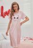 New Size XL Women's Cute Cat Printed Crew Neck Short Sleeve T-Shirt Dress Pyjamas Polyester Knit Fabric 95% Polyester 5% Elastane <br/>Machine Washable Stock photos added - 4