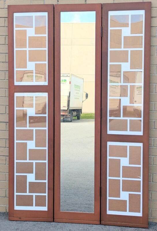 3-Panel Photo Picture Frame / Mirror Room Divider / Privacy Screen, 42.5" &times; 65" Tall